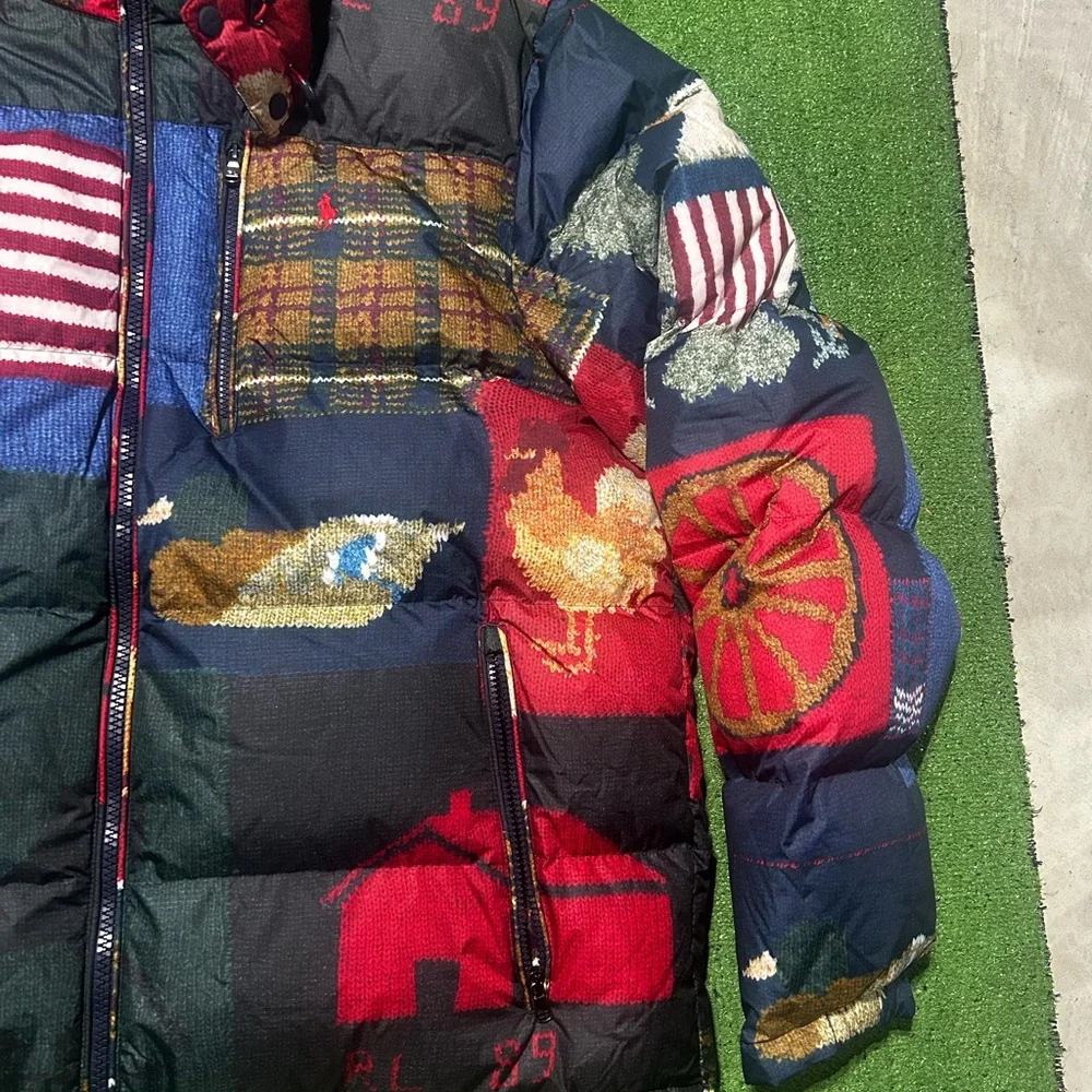 Polo Ralph Lauren Country USA Flag Patchwork Down Jacket Coat Size 2XL $398 - Picture 4 of 9